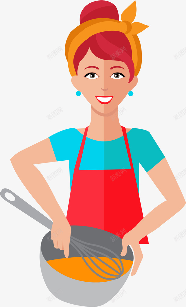卡通打蛋的家庭妇女png免抠素材_88icon https://88icon.com 人物 做饭 卡通 女性 家庭妇女 打蛋 矢量图案