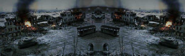 黑色背景战火中废墟背景bannerjpg设计背景_88icon https://88icon.com banner 废墟 战火 背景 黑色