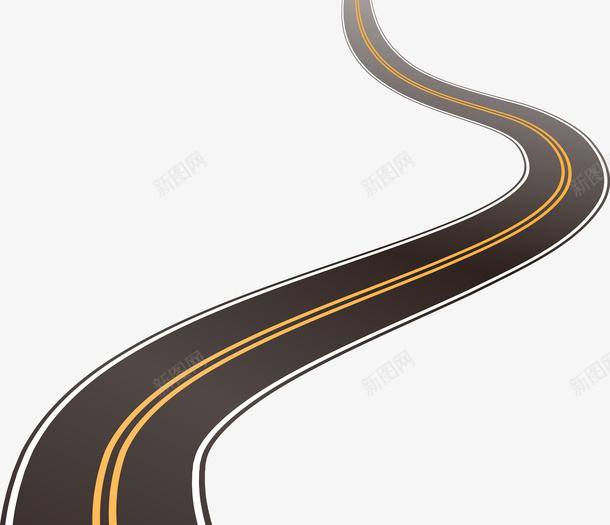 卡通弯曲的马路png免抠素材_88icon https://88icon.com 公路 公路图 卡通马路图 山路 山道 弯曲的路 柏油路 矢量马路 路 马路矢量图 高速公路