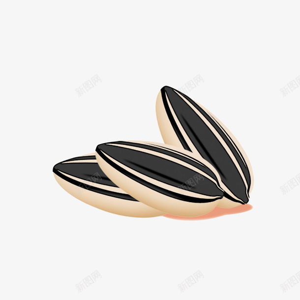 PS效果的瓜子png免抠素材_88icon https://88icon.com 卡通瓜子 瓜子卡通 简单PS效果的瓜子 黑色奶白色