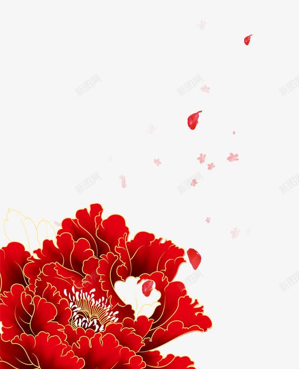 红色花朵png免抠素材_88icon https://88icon.com 中国红 喜庆 大红花 花 花朵 装饰图案