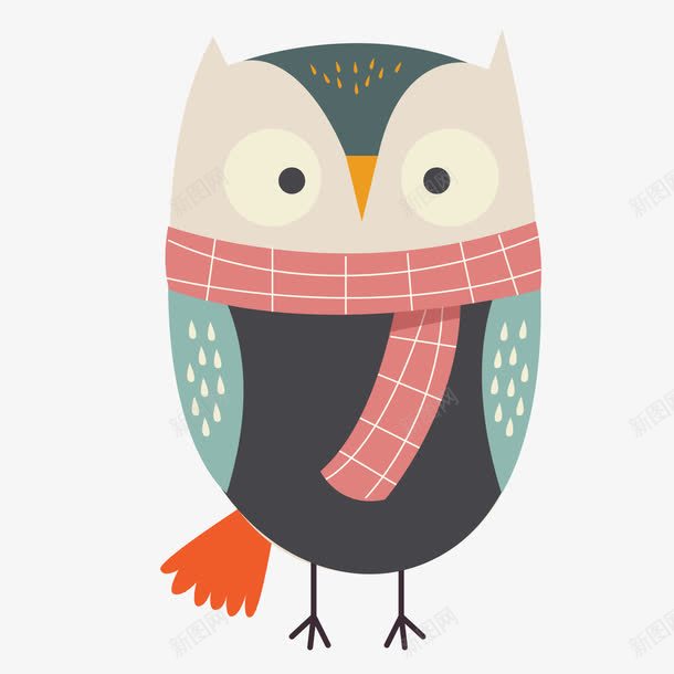 卡通可爱的扁平化小鸟png免抠素材_88icon https://88icon.com 动物设计 卡通 可爱 围围巾 小鸟 扁平化
