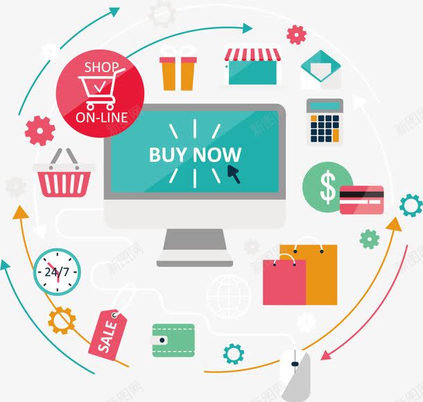 网上购物png免抠素材_88icon https://88icon.com 互联网 方案 欧美 电子商务 科技 策划 金融
