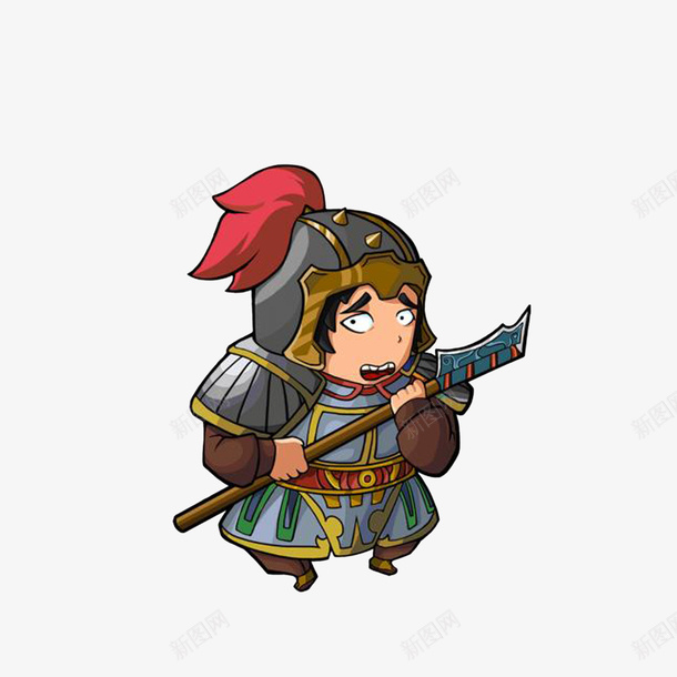 卡通害怕蜷缩着的古代士兵png免抠素材_88icon https://88icon.com 古代卡通人 古代士兵 害怕 惊恐 紧握武器 蜷缩