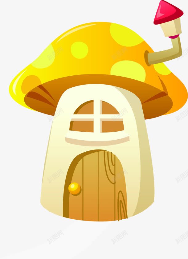 手绘黄色卡通蘑菇房屋png免抠素材_88icon https://88icon.com 卡通 房屋 蘑菇 黄色