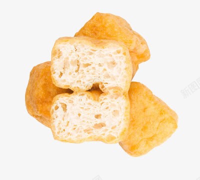 切开的豆腐泡png免抠素材_88icon https://88icon.com 油炸 菜 黄色