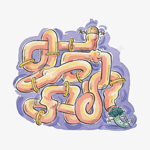 手绘肠道png免抠素材_88icon https://88icon.com 卡通 手绘 病菌 管道 绘画肠道 肠道 肠道设计 设计