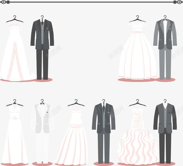 时尚婚纱礼服的集合png免抠素材_88icon https://88icon.com ai 喜事 婚庆 婚礼 婚纱 新娘 新郎 时尚 礼服 粉色 结婚