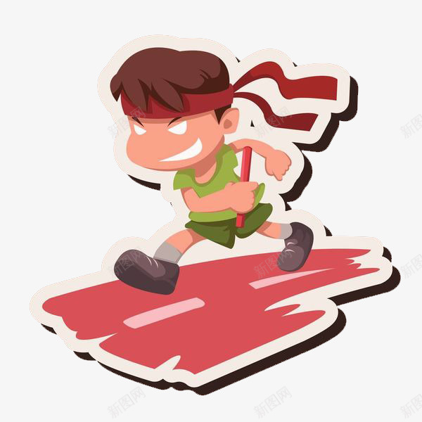 头系红绸带的帅气男孩png免抠素材_88icon https://88icon.com 体育课 奔跑 帅气 接力赛 比赛 男孩 男生 跑步