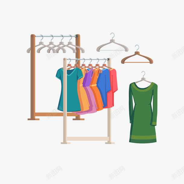 欧美连衣裙服饰衣架矢量图ai免抠素材_88icon https://88icon.com 卡通 女裙 彩色 欧美连衣裙 衣挂 衣架 连衣裙 长裙 矢量图