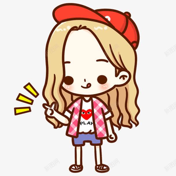 卡通女孩响指调皮png免抠素材_88icon https://88icon.com 卡通 响指 女孩 调皮
