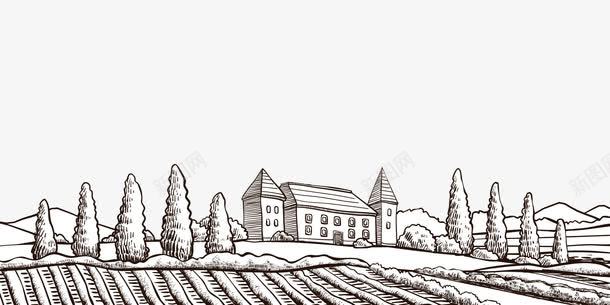 手绘乡村png免抠素材_88icon https://88icon.com 乡村 乡村小屋 农村 农村小屋 手绘 村庄 素描农村