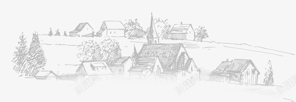 线描简约山坡房屋装饰图案png免抠素材_88icon https://88icon.com 免抠PNG 山坡 房屋 村庄 简约 线描 装饰图案