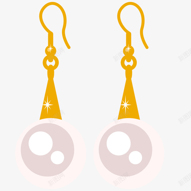珍珠耳坠插画矢量图ai免抠素材_88icon https://88icon.com 免抠PNG 国庆优惠 女士 折扣 珍珠耳坠矢量插画 珠宝 首饰 矢量图