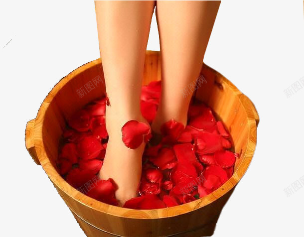 玫瑰沐足足浴png免抠素材_88icon https://88icon.com 沐足 洗脚 洗脚女孩 玫瑰 足浴