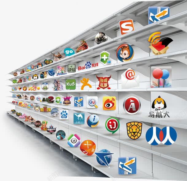 应用商店柜台APPpsd免抠素材_88icon https://88icon.com app 免费下载 免费图片 应用商店 柜台 陈列