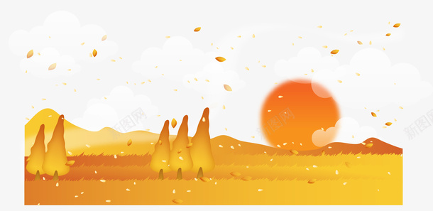 秋天的森林png免抠素材_88icon https://88icon.com png图形 png装饰 森林 田野 秋季 装饰 黄色