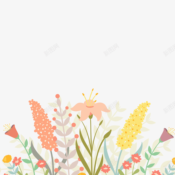 小清新卡通手绘花海png免抠素材_88icon https://88icon.com 卡通 唯美 小清新 手绘 手绘花海 花卉 花朵 高清