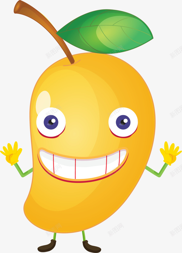 可爱开心的芒果小人png免抠素材_88icon https://88icon.com 可爱芒果 喜悦 开心的芒果 招手 芒果小人 黄色芒果