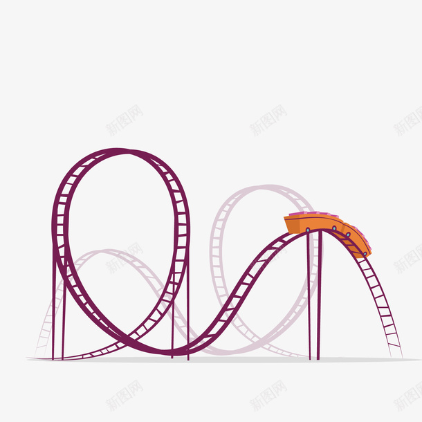 刺激过山车矢量图ai免抠素材_88icon https://88icon.com PNG免抠图下载 卡通 娱乐 游乐场 装饰 轨道 矢量图