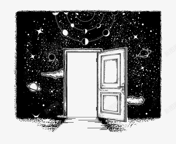 绘画黑白花臂图案png免抠素材_88icon https://88icon.com ins风格 唯美 开门 手绘 星空 欧美 繁星 纹身 花臂 黑白 黑白手绘花臂图案