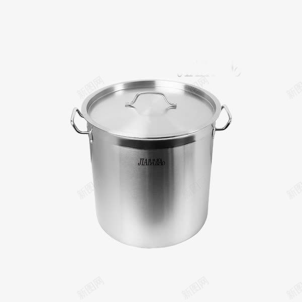 佳达宝加厚复底不锈钢汤桶带盖png免抠素材_88icon https://88icon.com 不锈钢锅 产品实物 特大汤锅 电磁炉锅