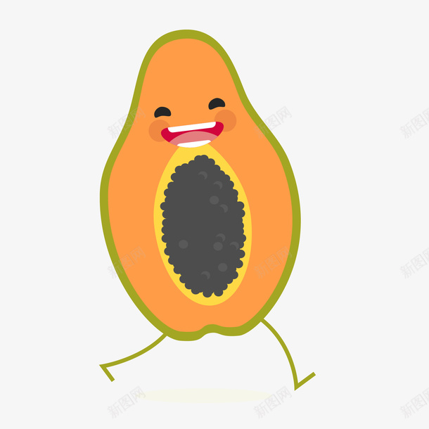 卡通扁平化木瓜水果png免抠素材_88icon https://88icon.com 卡通木瓜水果 扁平化水果 水果 水果木瓜png 矢量木瓜水果 美容水果木瓜