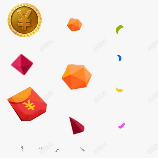 彩色飘带钱包元素png免抠素材_88icon https://88icon.com png元素 彩色 钱包 飘带