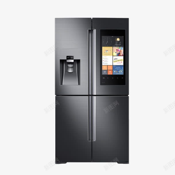 黑色智能无线控制电冰箱png免抠素材_88icon https://88icon.com 冰柜 冰箱 制冷 双开门冰箱 多门冰箱 家用电器 对开门冰箱 智能冰箱 智能电器 电器