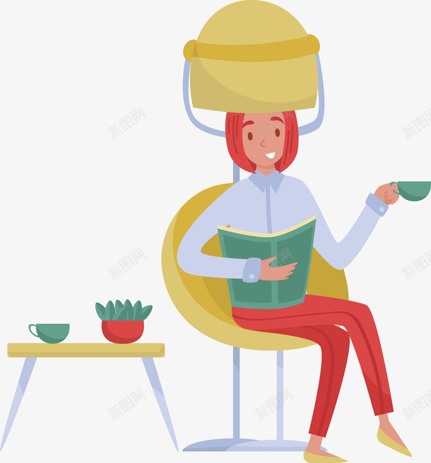 正在烫头发的女士矢量图eps免抠素材_88icon https://88icon.com 做头发 烫头发 理发店 理发店PNG 矢量理发店 矢量图