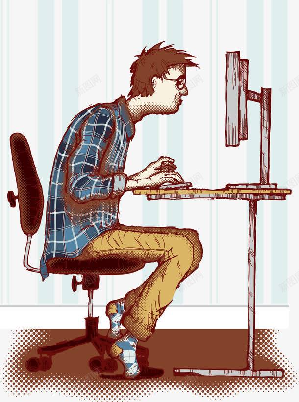 痴迷游戏的宅男png免抠素材_88icon https://88icon.com IT男 宅男宅 御宅族 游戏达人 游戏迷 玩电脑的男孩 痴迷游戏的男子 网虫