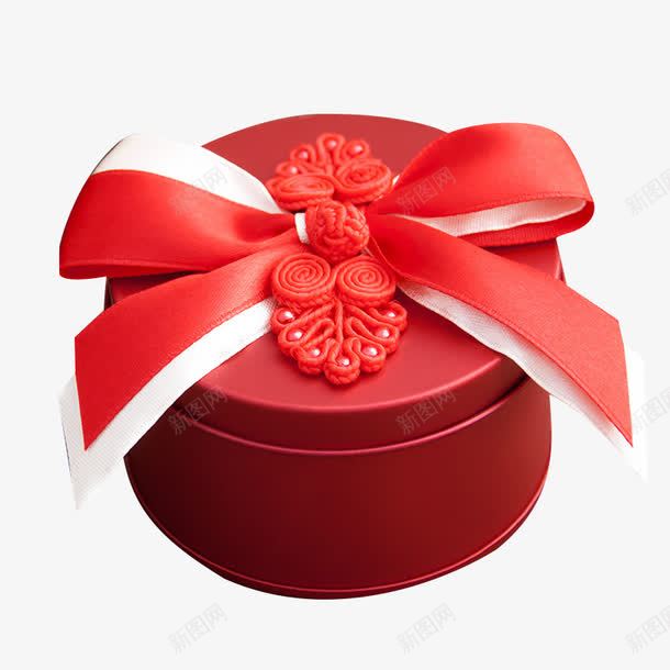 同心结包装盒png免抠素材_88icon https://88icon.com 包装彩盒 同心结装饰 喜庆糖盒子 红白色蝴蝶结