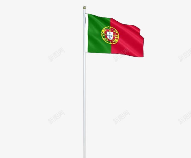 立体葡萄牙国旗旗杆png免抠素材_88icon https://88icon.com 旗杆 立体国旗 葡萄牙国旗 飘扬国旗