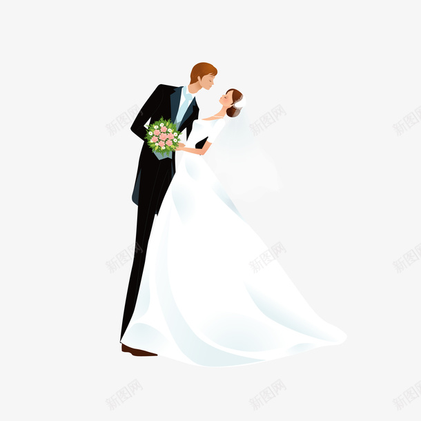 浪漫手绘插画新郎新娘婚纱裙摆矢量图ai免抠素材_88icon https://88icon.com 卡通 婚纱 婚纱裙摆 手绘 插画 新娘 新郎 浪漫 裙摆 矢量图