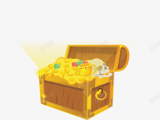 金光闪闪的藏宝箱矢量图ai免抠素材_88icon https://88icon.com 发光的宝箱 古代箱子 宝箱 矢量png 矢量图 藏宝箱 金光闪闪 金币堆