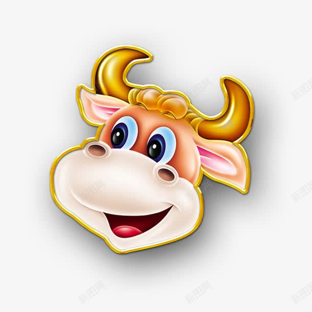 牛头png免抠素材_88icon https://88icon.com 动物 卡通 可爱 牛 牛吉祥物 牛头像 萌萌的牛