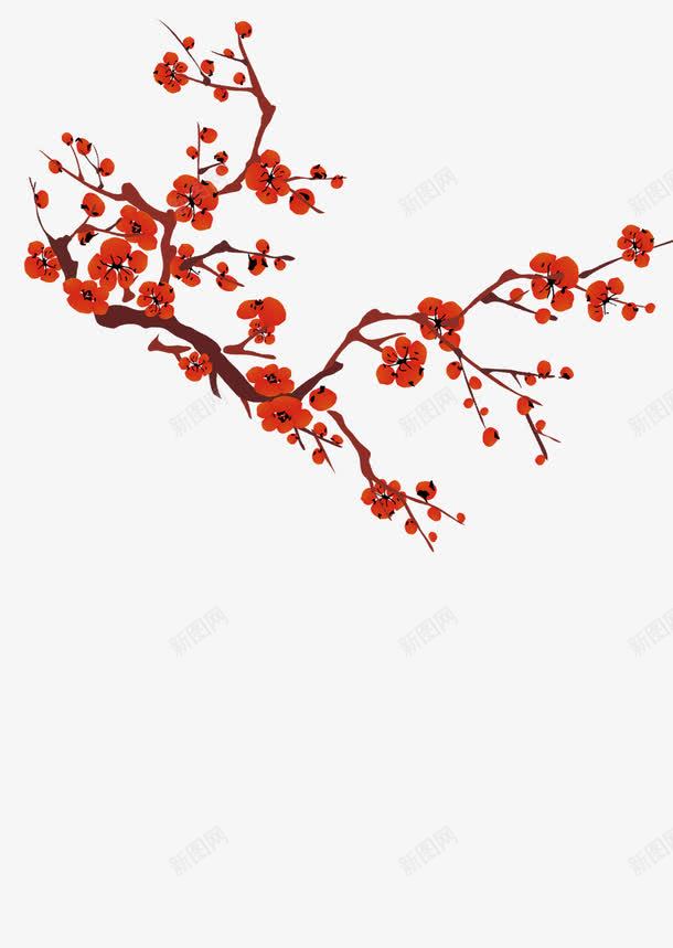 红梅树枝png免抠素材_88icon https://88icon.com png图形 png装饰 手绘 树枝 梅花 装饰