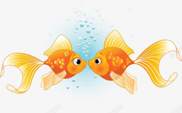 手绘接吻鱼png免抠素材_88icon https://88icon.com 手绘 接吻图 接吻鱼 水产 水泡 蓝色海水 金鱼 金鱼戏水 鱼