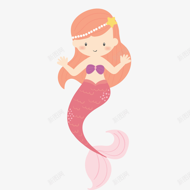 卡通粉红色的美人鱼矢量图ai免抠素材_88icon https://88icon.com 传说 创意 卡通 海洋 矢量图 粉红色 美人鱼图案 美人鱼设计