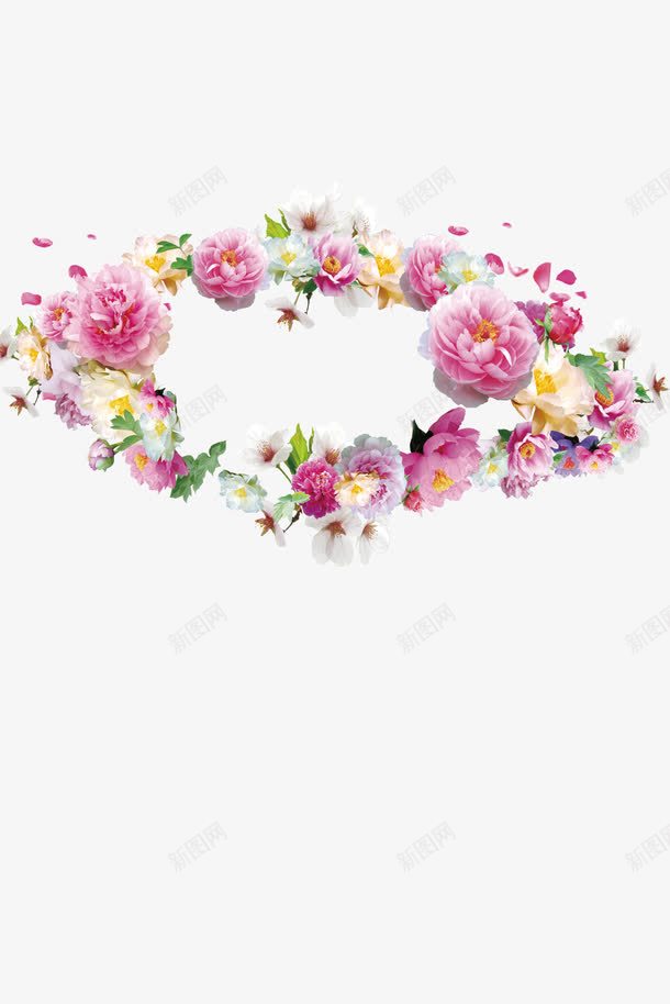 花环psd免抠素材_88icon https://88icon.com 庆祝 康乃馨 玫瑰 花环 花环图片免费下载 鲜花