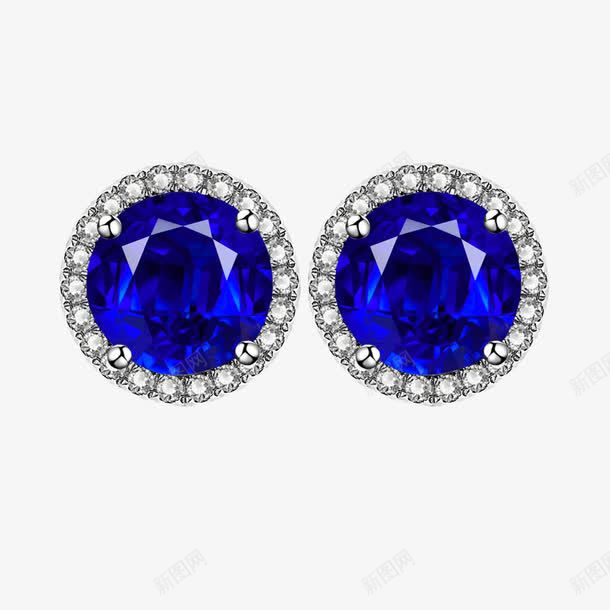 蓝宝石耳环耳坠png免抠素材_88icon https://88icon.com 耳坠 耳环 蓝宝石 钻石