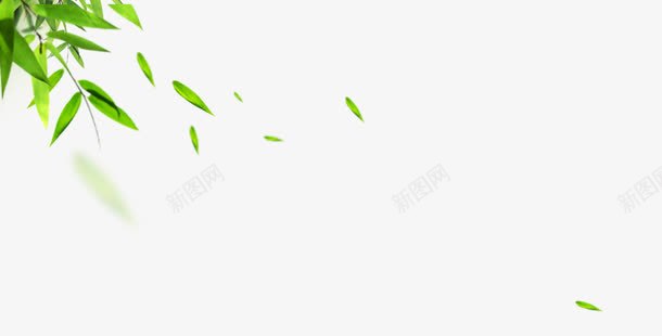飘落的叶片png免抠素材_88icon https://88icon.com 竹叶 绿叶 飘落