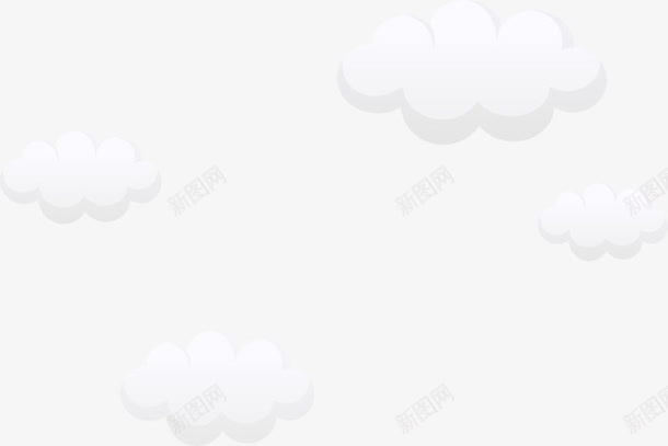 扁平风格可爱的小白云png免抠素材_88icon https://88icon.com 可爱 扁平 白云 风格