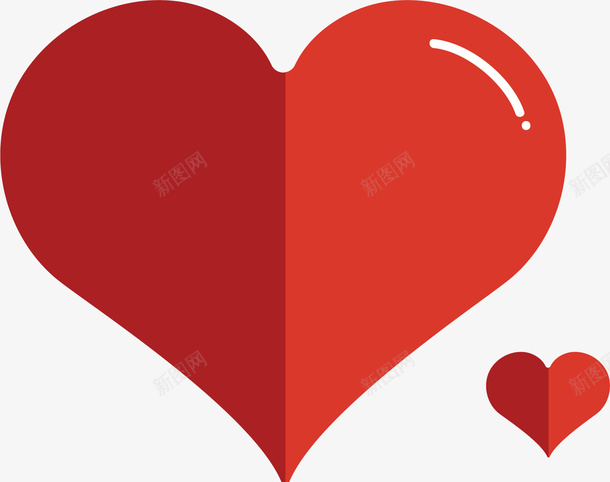 大小不等的红心矢量图ai免抠素材_88icon https://88icon.com 两半 大小 心形 深浅 爱情 甜蜜 矢量图 红心Q 红色