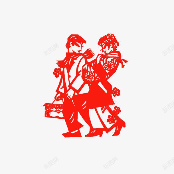 带上孩子和他png免抠素材_88icon https://88icon.com 初一到初八 剪纸艺术 大年初二回娘家 带上孩子和他初二回娘家