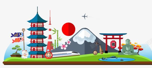 旅游元素png免抠素材_88icon https://88icon.com 旅游 旅行 日本建筑