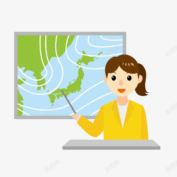 卡通洋流播报png免抠素材_88icon https://88icon.com 卡通节目 气象台 洋流播报 电视节目