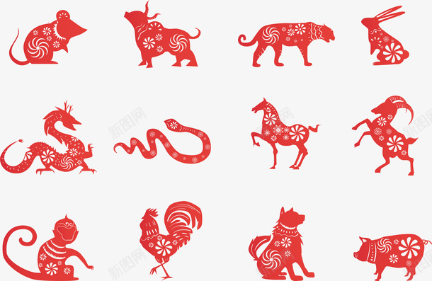 十二生肖剪纸14000X9150png免抠素材_88icon https://88icon.com 剪纸 十二 生肖 生肖文字 非遗