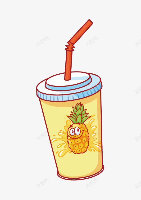 饮料png免抠素材_88icon https://88icon.com 卡通插图 吸管 黄色塑料辈子