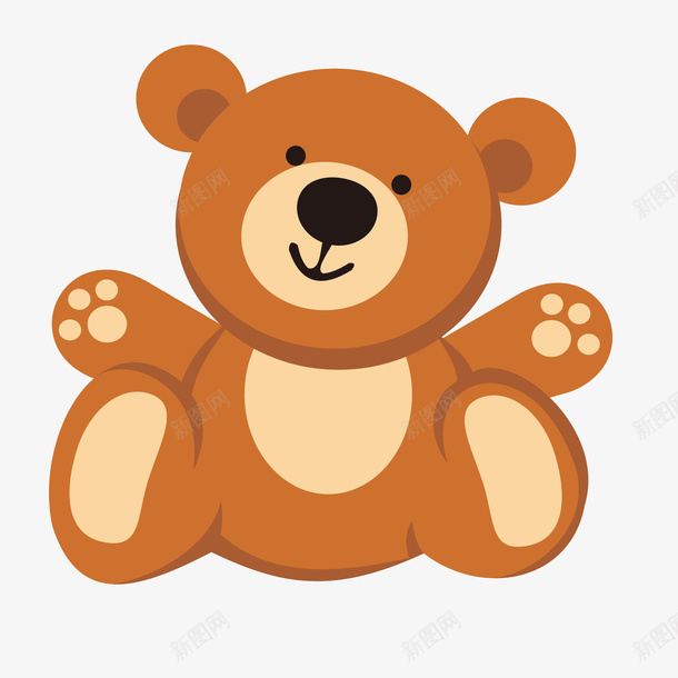 卡通公仔小熊矢量图ai免抠素材_88icon https://88icon.com 儿童玩具 公仔设计 卡通 可爱 棕熊 矢量图